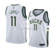 Maillot Milwaukee Bucks Brook Lopez Association 2018 Blanc