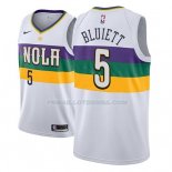 Maillot New Orleans Pelicans Trevon Bluiett Ciudad 2018-19 Blanc