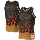 Maillot Philadelphia 76ers Allen Iverson Flames Noir