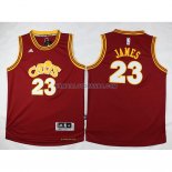 Enfants Maillot Basket Cleveland Cavaliers Retro James 23 Rouge