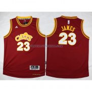 Enfants Maillot Basket Cleveland Cavaliers Retro James 23 Rouge