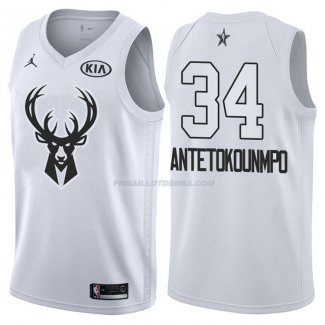 Maillot All Star 2018 Milwaukee Bucks Giannis Antetokounmpo 34 Blanc