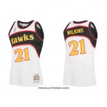 Maillot Atlanta Hawks Dominique Wilkins NO 21 Mitchell & Ness 1986-87 Blanc