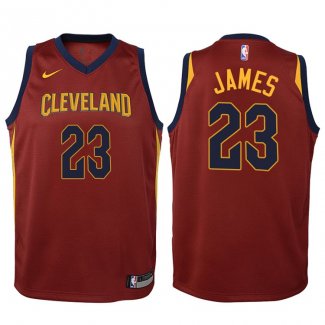 Maillot Basket Authentique Enfant Cleveland Cavaliers James 2017-18 23 Rouge