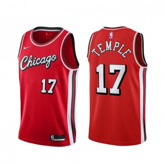 Maillot Chicago Bulls Garrett Temple NO 17 Ville 2021-22 Rouge