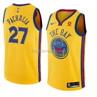 Maillot Golden State Warriors Zaza Pachulia Ville 2018 Jaune