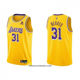 Maillot Los Angeles Lakers Austin Reaves NO 31 75th Anniversary 2021-22 Jaune