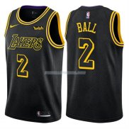 Maillot Los Angeles Lakers Lonzo Ball Ville 2 Noir