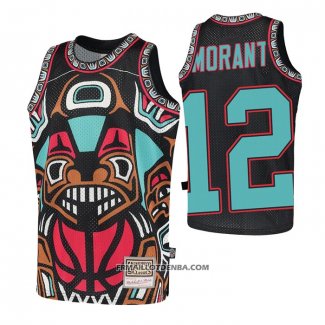 Maillot Memphis Grizzlies Ja Morant No 12 Mitchell & Ness Big Face Noir