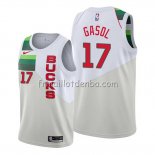 Maillot Milwaukee Bucks Pau Gasol Earned Crema