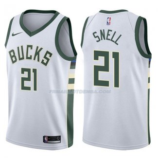 Maillot Milwaukee Bucks Tony Snell Swingman Association 2017-18 21 Blancoo