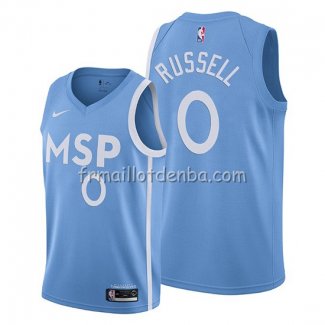 Maillot Minnesota Timberwolves D'angelo Russell Ville 2019-20 Bleu