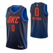 Maillot Oklahoma City Thunder Russell Westbrook NO 0 Statement Bleu