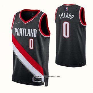 Maillot Portland Trail Blazers Damian Lillard NO 0 Icon 2021-22 Noir