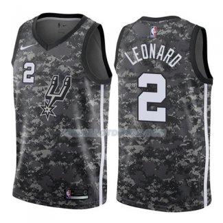 Maillot San Antonio Spurs Leonard Ciudad 2017-18 2 Gris