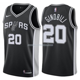 Maillot Basket Authentique San Antonio Spurs Ginobili 2017-18 20 Noir