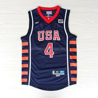 Maillot Basket USA Iverson 4 Bleu 2004