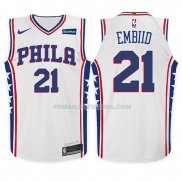 Maillot Basket Enfant Philadelphia 76ers Joel Embiid Association 2017 18 21 Blanc