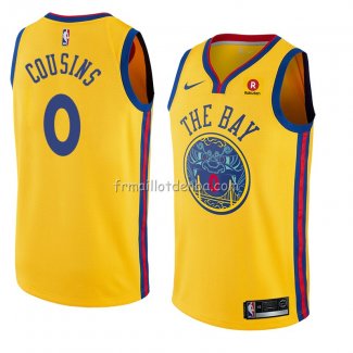 Maillot Golden State Warriors Demarcus Cousins Ville 2018 Jaune