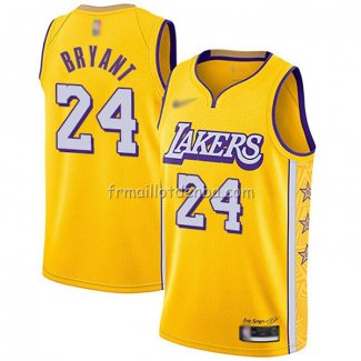 Maillot Los Angeles Lakers Kobe Bryant No 24 Ville 2019-20 Jaune