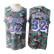 Maillot Los Angeles Lakers Magic Johnson Camouflage Vert