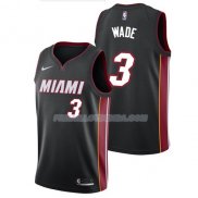 Maillot Miami Heat Wade Ciudad 2017-18 3 Noir