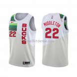 Maillot Milwaukee Bucks Khris Middleton Earned Blanc