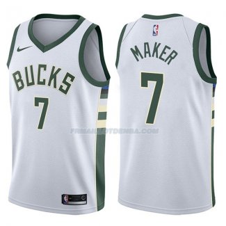 Maillot Milwaukee Bucks Thon Maker Swingman Association 2017-18 7 Blancoo