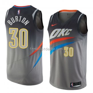 Maillot Oklahoma City Thunder Deonte Burton Ville 2018 Gris