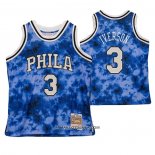 Maillot Philadelphia 76ers Allen Iverson No 3 Galaxy Bleu
