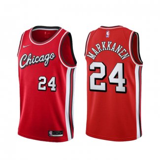 Maillot Chicago Bulls Lauri Markkanene NO 24 Ville 2021-22 Rouge