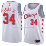 Maillot Chicago Bulls Wendell Carter Jr Ciudad 2018 Blanc.