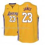 Maillot Enfant Los Angeles Lakers Lebron James Icon 2017-18 Jaune
