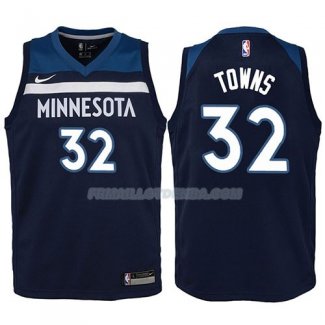 Maillot Enfant Minnesota Timberwolves Karl-anthony Towns 2017-18 Bleu