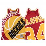 Maillot Houston Rockets Hakeem Olajuwon Mitchell & Ness Big Face Rouge