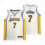 Maillot Los Angeles Lakers Carmelo Anthony NO 7 Association Blanc