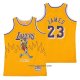 Maillot Los Angeles Lakers LeBron James Hardwood Classics Skull Edition Jaune