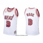 Maillot Miami Heat Dwyane Wade NO 3 Hardwood Classics Blanc