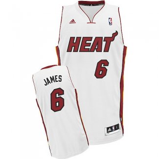 Maillot Basket Miami Heats James 6 Blanc