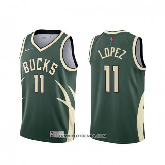 Maillot Milwaukee Bucks Brook Lopez Earned 2020-21 Vert