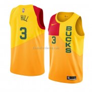 Maillot Milwaukee Bucks George Hill Ville 2018-19 Jaune