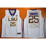 Maillot Basket NCAA Ben Simmons 25 Blanc