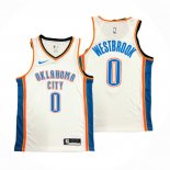 Maillot Oklahoma City Thunder Russell Westbrook NO 0 Association Blanc