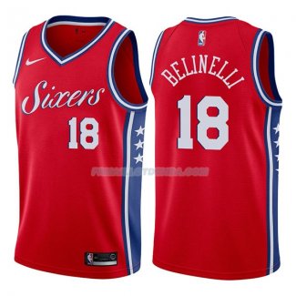 Maillot Philadelphia 76ers Marco Belinelli Statehombret 76er 2017-18 18 Rojo