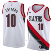 Maillot Portland Trail Blazers Jake Layman Association 2018 Blanc