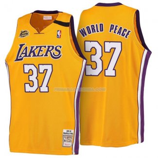 Maillot Basket Retro 1999-00 Los Angeles Lakers World-Peace 37 Amarillo