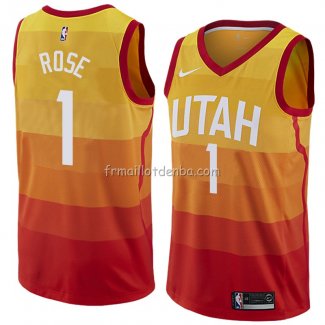 Maillot Utah Jazz Derrick Rose Ville 2018 Jaune