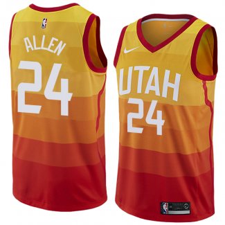 Maillot Utah Jazz Grayson Allen Ciudad 2017-18 24 Jaune