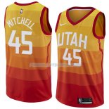 Maillot Utah Jazz Mitchell Ciudad 2017-18 45 Orange